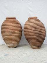 Two very large nineteenth century ribbed pots - Mediterranean 41"