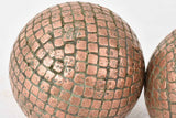 Antique French petanque balls - copper 4"