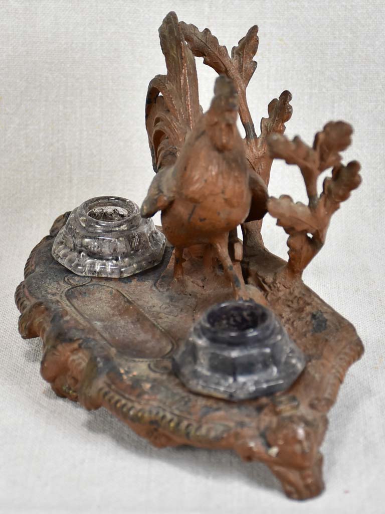 Late nineteenth-century rooster inkwell - French republic