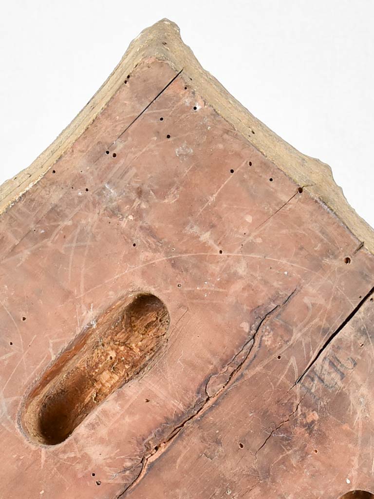 19th-century salvaged printing stamp from a silk maker in Lyon - leaves