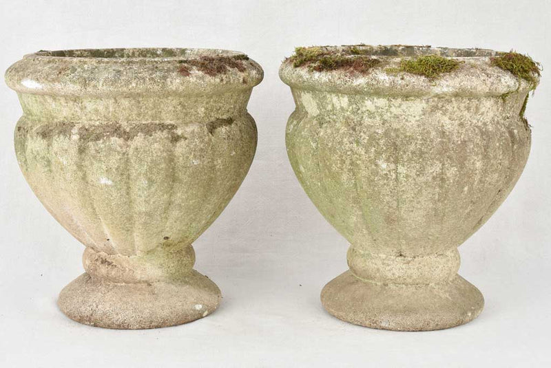 Pair of large cement planters 15¼" x 16¼"
