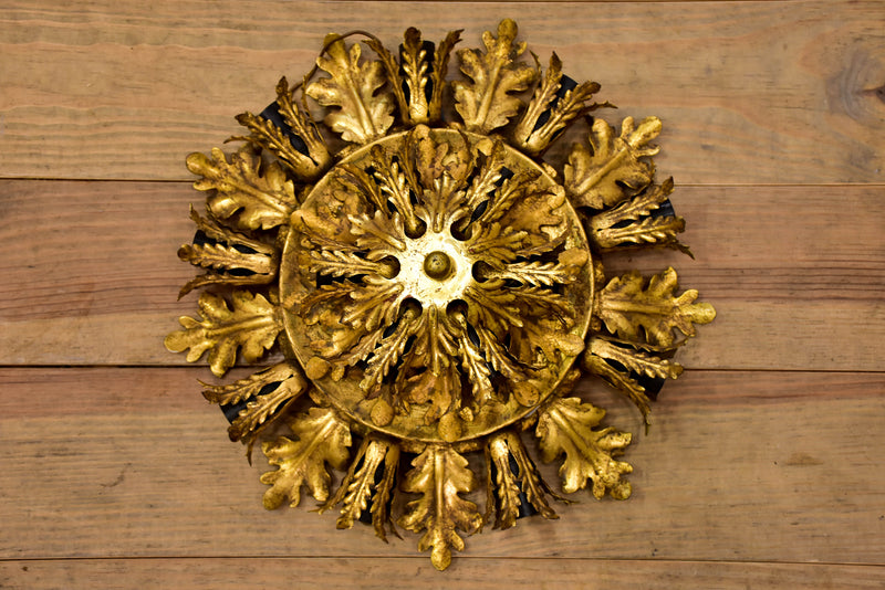 One Maison Charles flush mount ceiling light with gold leaves