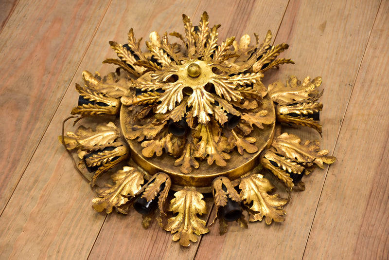 One Maison Charles flush mount ceiling light with gold leaves
