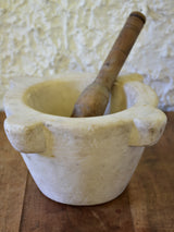 Antique French marble mortar and pestle