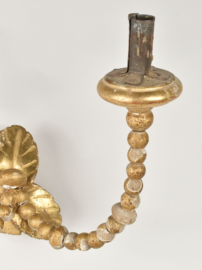 Pair of 19th century gilded candle wall sconces