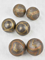 3 pairs of 19th century French petanque balls - 4"