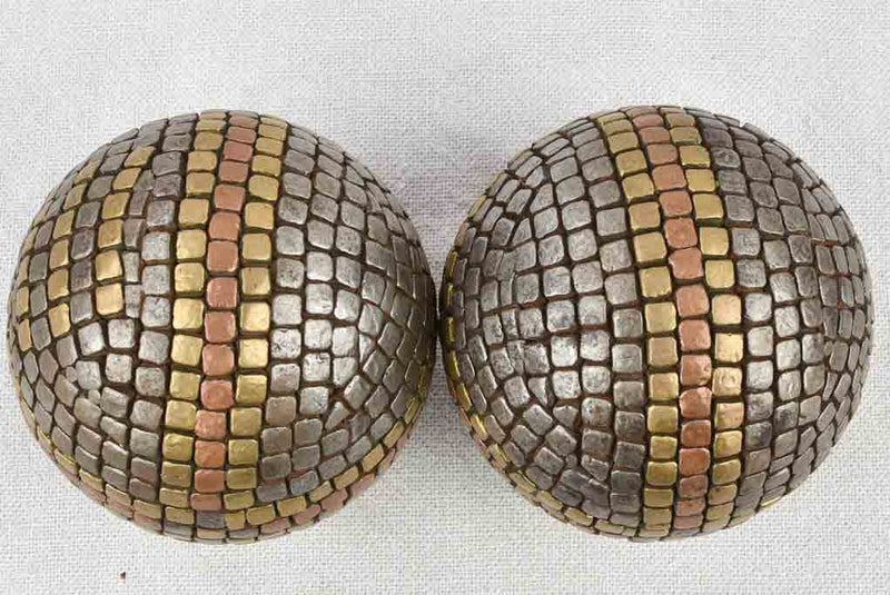3 pairs of 19th century French petanque balls - 4"
