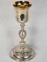Late nineteenth-century silver religious chalice and plate in original box