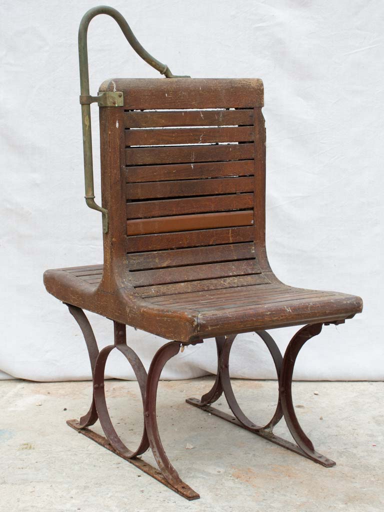 19th century French metro bench seat - oak