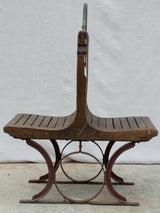 19th century French metro bench seat - oak