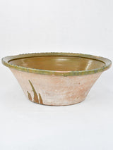 Very large tian terracotta bowl with olive green glaze 33½"