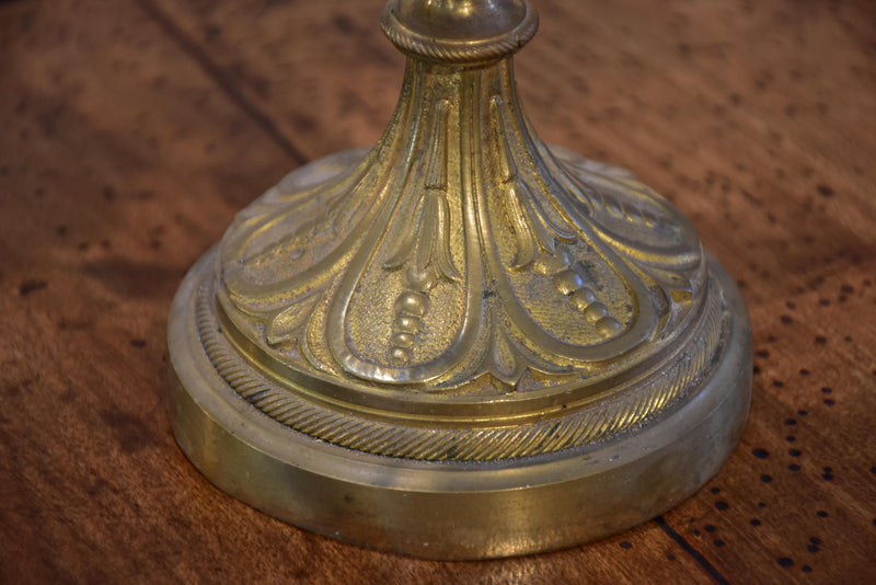Pair of 19th century bronze and opaline candleabras