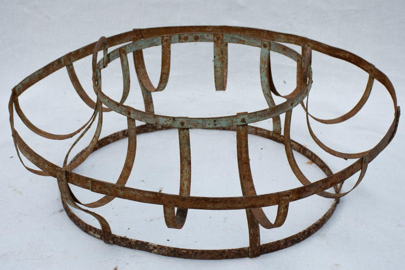 Three French 19th century iron hose reels 35¾"