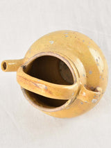 Early 20th century water pitcher with yellow glaze 12¼"