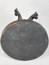 Vintage leather tobacco pipe rack with horses