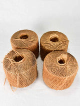 4 large antique French twine rolls 7½"