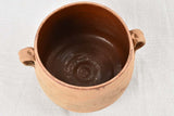 Vintage cooking pot with two handles & brown glaze 9"