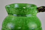 RESERVED Mid century pitcher from Vallauris with green glaze and twisted handle 8¾"