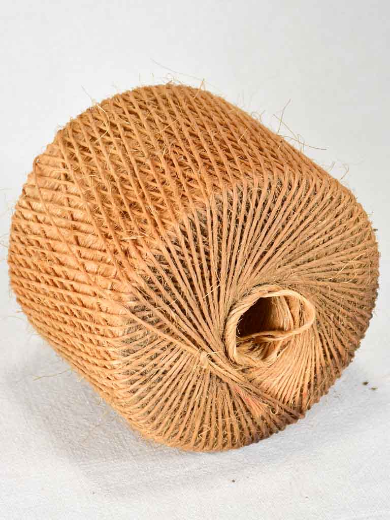 4 large antique French twine rolls 7½"