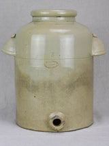 Large antique French stoneware olive oil pot - Digoin 14½"