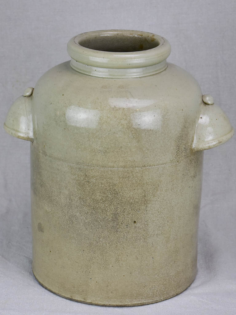 Large antique French stoneware olive oil pot - Digoin 14½"