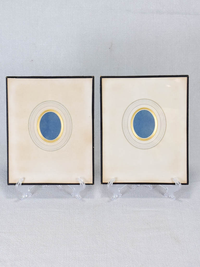 Pair of oval Napoleon III photo frames 6¾" x 8¼"