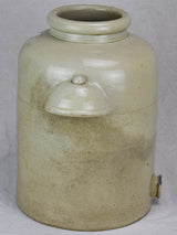 Large antique French stoneware olive oil pot - Digoin 14½"