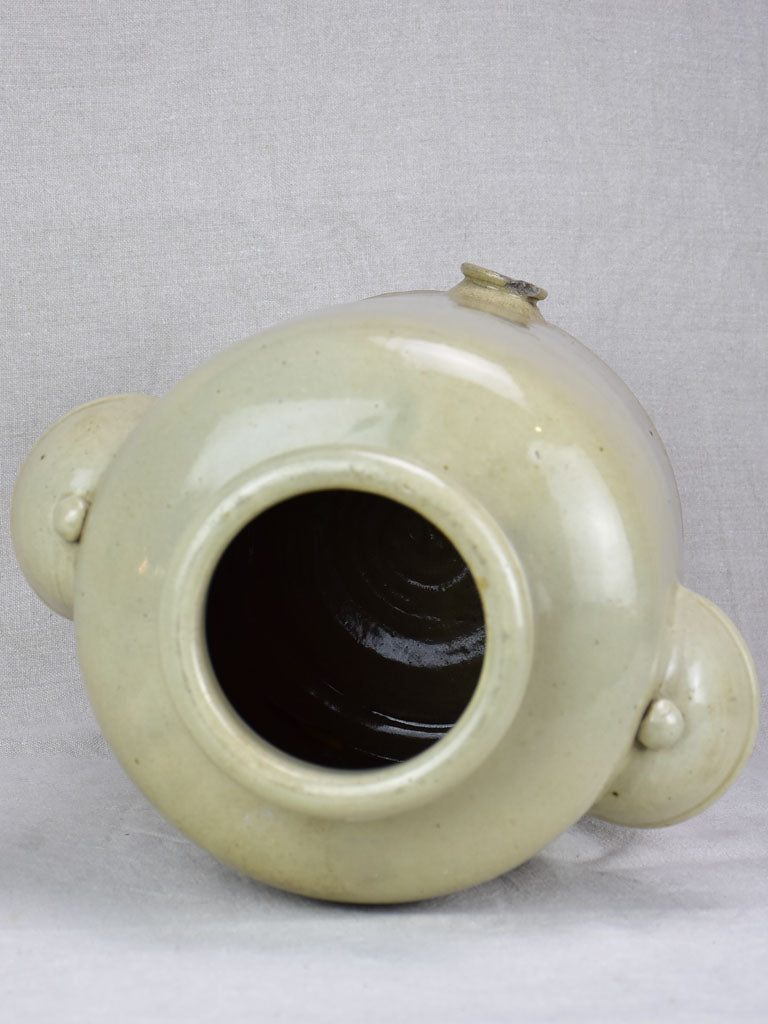 Large antique French stoneware olive oil pot - Digoin 14½"
