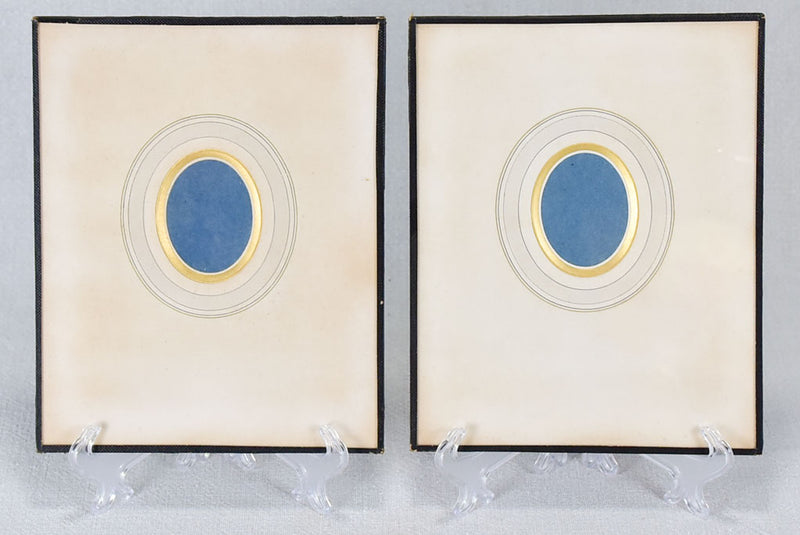 Pair of oval Napoleon III photo frames 6¾" x 8¼"