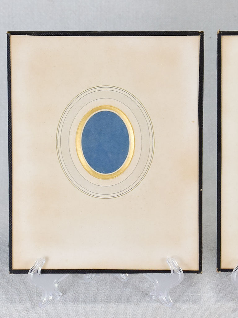 Pair of oval Napoleon III photo frames 6¾" x 8¼"