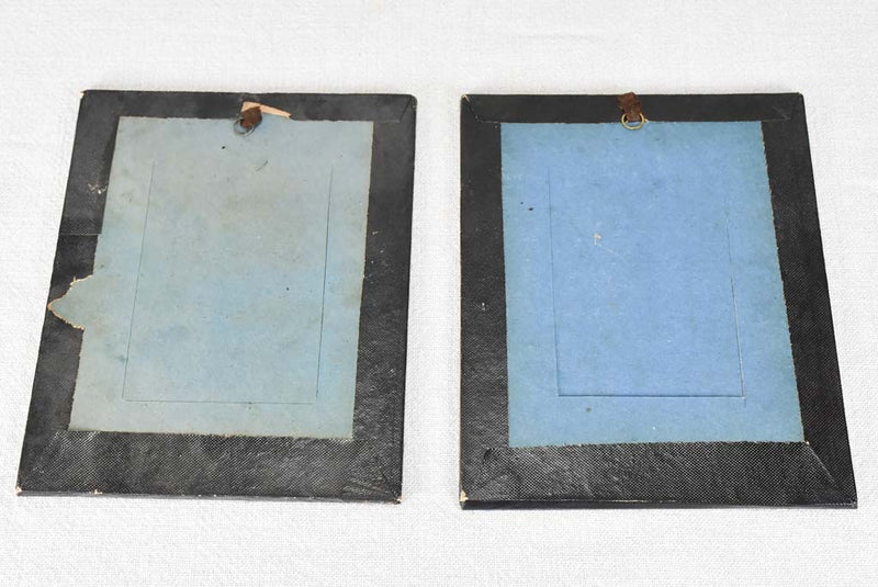 Pair of oval Napoleon III photo frames 6¾" x 8¼"