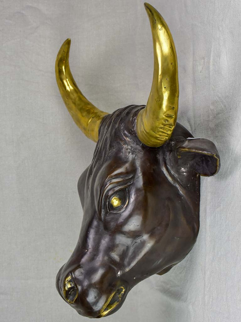 Life-size bull's head sculpture 24½" x 24"