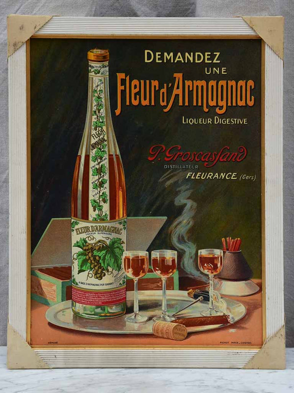 Early 20th Cenutry Arrmagnac poster - Fleur d'armagnac 15¾" x 20"