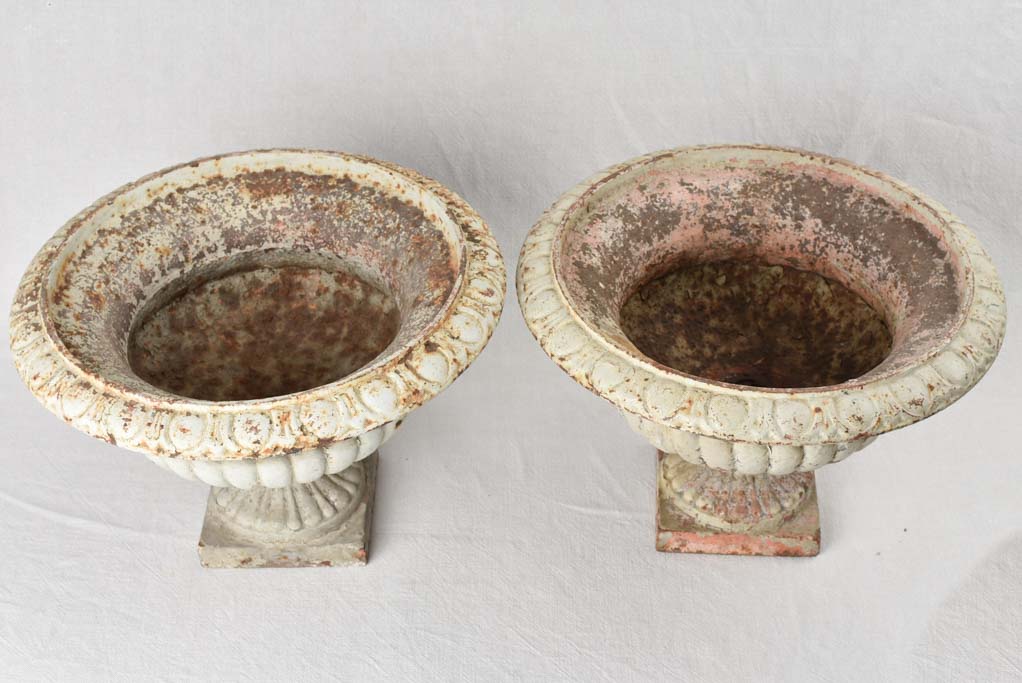 Pair of cast iron Medici garden planters 18"