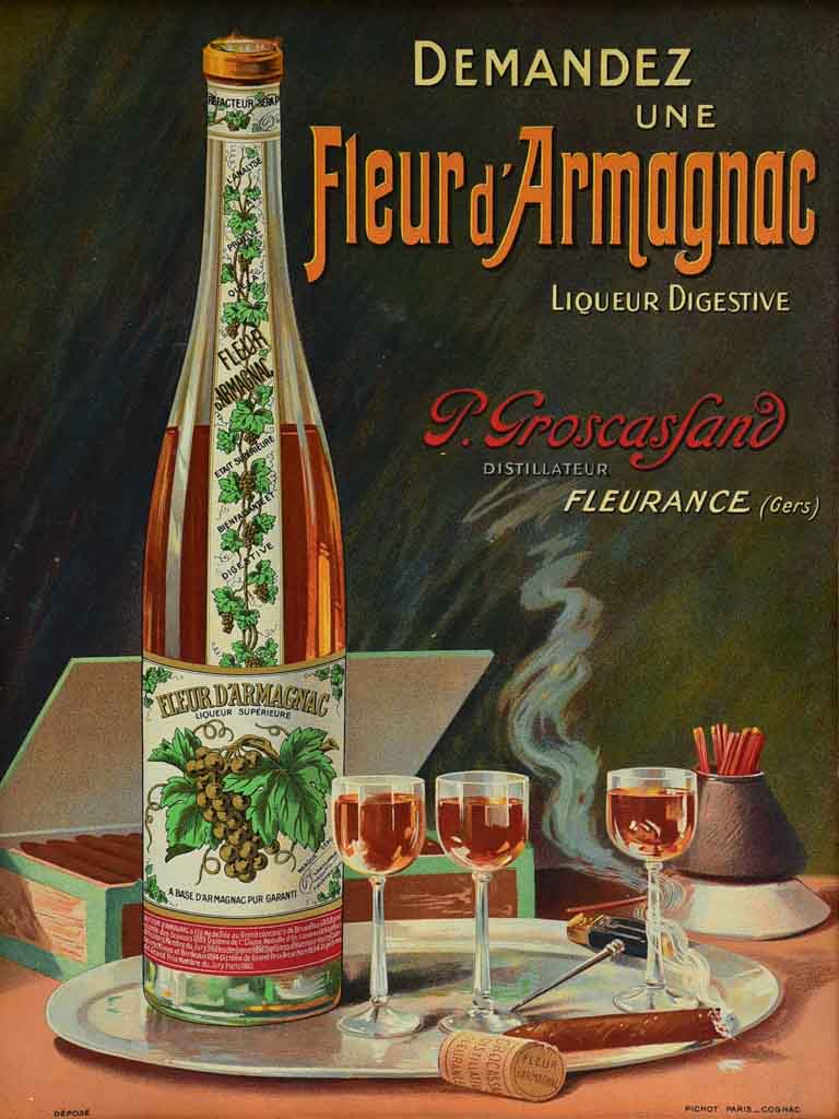 Vintage Authentic Armagnac Advertising Poster