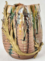 1930s ceramic vase with gold detail 9½"