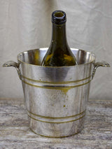Antique French ice bucket - engraved silver plate