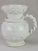 Mid-century French Emile Tessier pitcher with twisted handle 8¼"