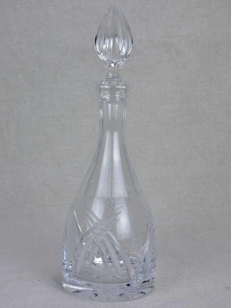Art Deco crystal liqueur decanter with original stopper