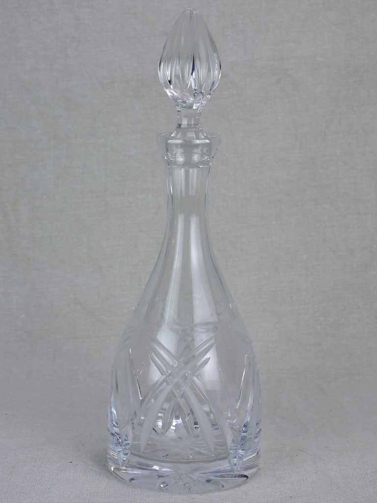 Art Deco crystal liqueur decanter with original stopper