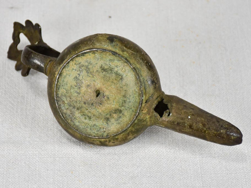 Extremely rare antique bronze oil lamp