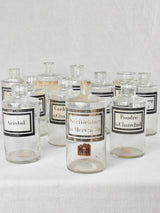 Collection of 11 glass apothecary jars - 19th century