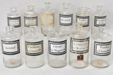 Collection of 11 glass apothecary jars - 19th century