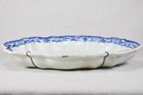 Louis XIV Moustiers faience oval platter with undulating edge - blue and white 12½" x 17"