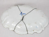 Louis XIV Moustiers faience oval platter with undulating edge - blue and white 12½" x 17"