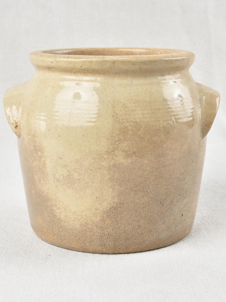 Small ceramic crock pot - beige 6¼" high