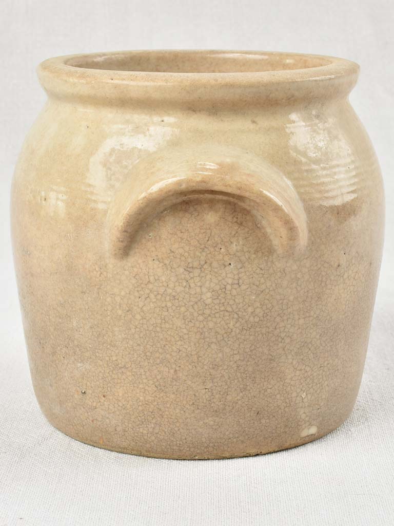 Small ceramic crock pot - beige 6¼" high