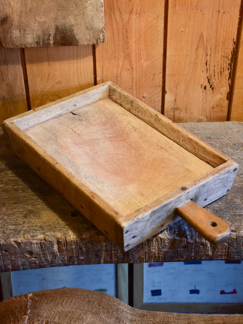 Antique French cutting board inset in a box
