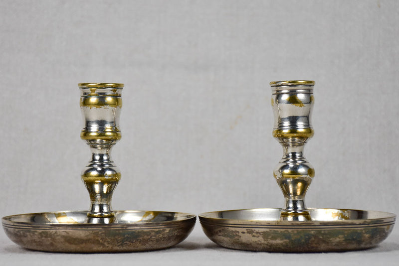 Rare eighteenth-century Louis XV silver travel candlesticks