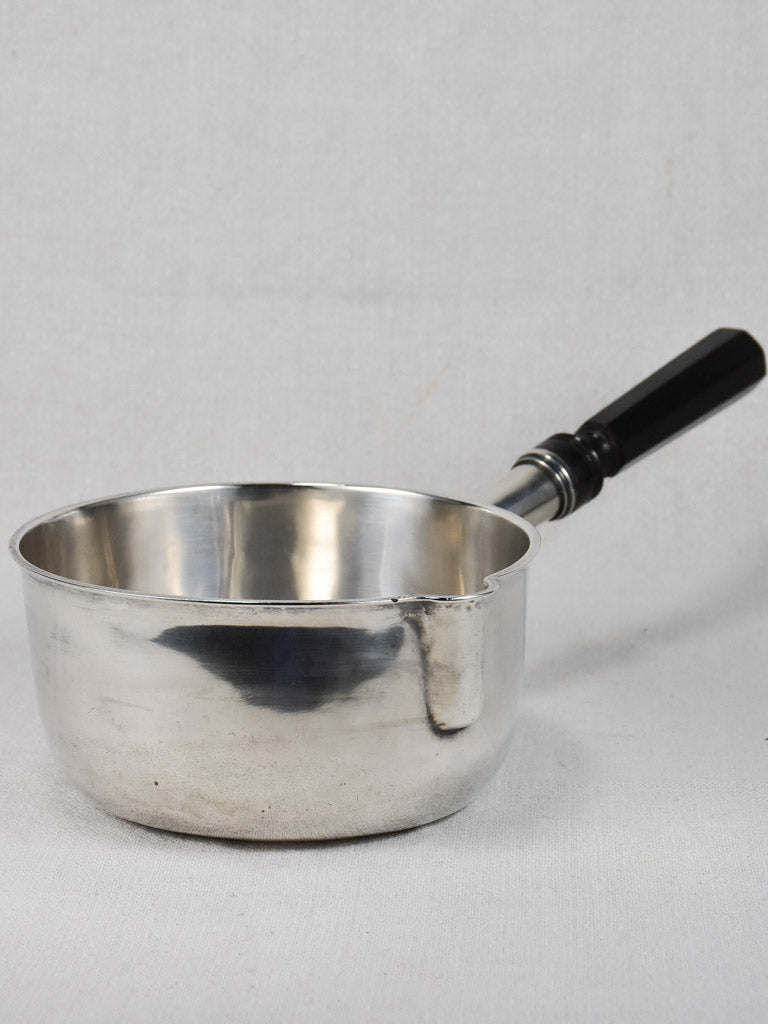 Antique silver saucepan with ebony handle